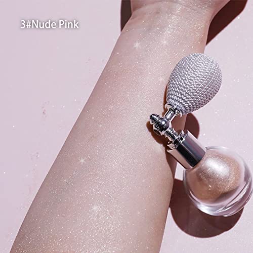 Shimmering Body Glitter Spray For Hair And Body Face Highlighter Spray Shimmer High Gloss Sparkle Powder Makeup Glitter Spray For Face Body Cosmetic (3#Nude Pink) #TOP1