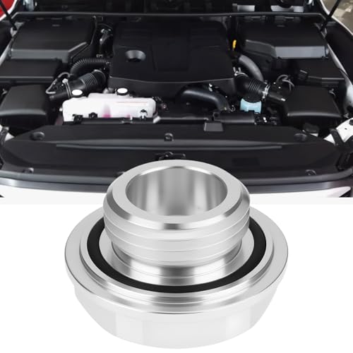 Tapón de llenado de aceite de motor plateado ECSiNG de aluminio de 37 mm 2