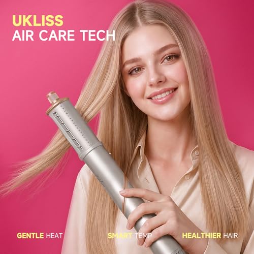 Ukliss 8 in 1 Hair Dryer Brush & Multi Hot Air Styler–Foldable 110,000 RPM Blow Dryer Brush Tool Set with Diffuser Auto-Wrap Curler for Fast Drying Curling Straightening Hair Daily Styling — view 4