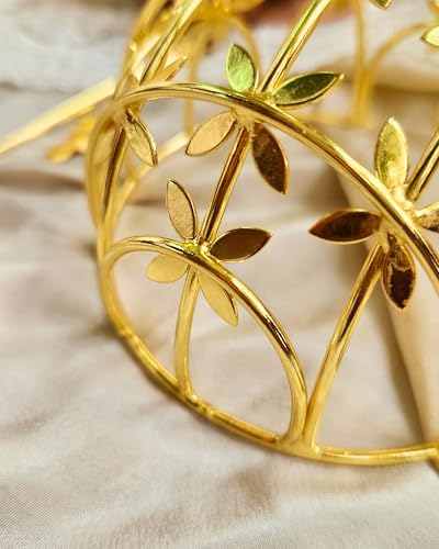 Image of Handcrafted Brass Bahara Hair Bun Cage with Stick for Women | Anti-Tarnish Juda Cover | Traditional Golden Hair Bun Accessory for Bridal, Wedding, Festive, Ethnic & Classical Dance Wear