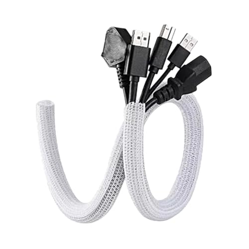 Organizador de Cables Trenzados TangleFree Manguito para Escritorio, TV, Aplicaciones Automotrices y Motocicletas para Cables Desordenados Manguito Trenzado PET Nylon miniatura 1