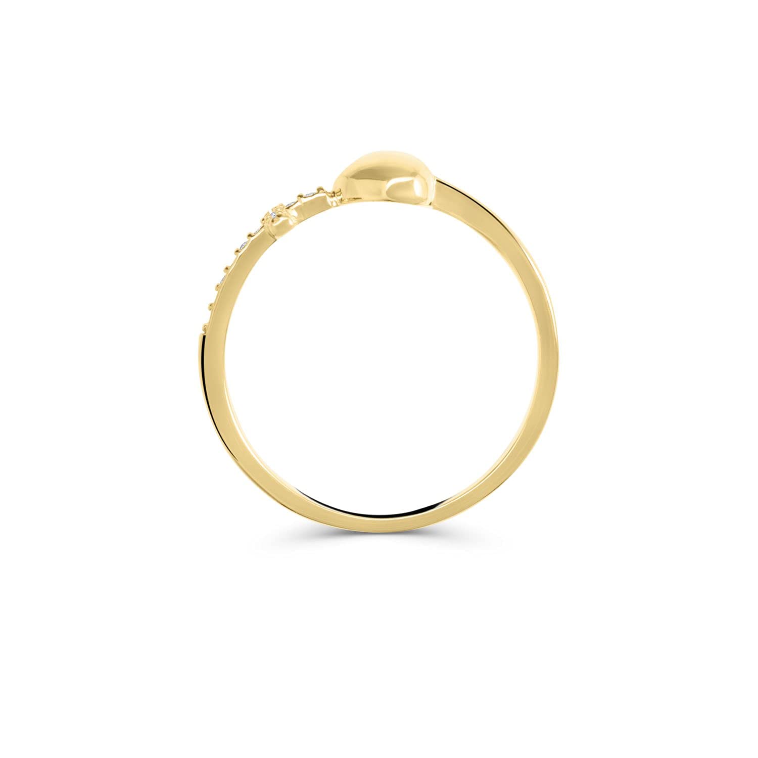 Ring Herz und Kreuz Damen 925er Silber 18 Karat vergoldet mit Zirkonia -,