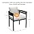 Grand patio Outdoor Dining Set for 6, 7 PCS Patio Table and Chairs Set, Metal Woven Wicker Fixed Patio Chairs with Thickened Cushions & 1 Rectangular Woodgrain Dining Table with Umbrella Hole (Black)