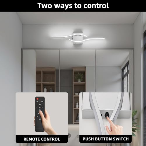 Image of Battery Operated Wall Sconce, Silver LED Battery Wall Light dimming with Remote Control, 23.6 Inch Rechargeable Chrome Wireless Wall Lights for Living Room, Bedroom, and Stairs Wall Sconces (2 Pack)