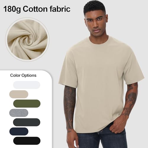Image of KEEPSHOWING Mens Cotton T Shirts Short Sleeve Crew Neck Basic T-Shirt Essentials Crewneck Cotton T-Shirts Tees for Men