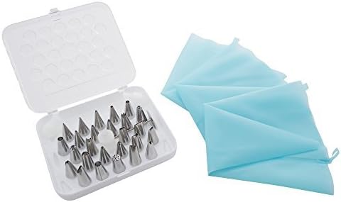 JDYYICZ - 34pc Professional Reusable Cake Decorating Tips Piping Bags Stainless Steel Icing