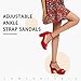 CAMSSOO Women's Platforms Wedges Sandals Suede Open toe Ankle Strap Fashion Wedding Sexy Dress Block Chunky High Heels Pumps Shoes Red Velvet Size US 6 CN 36