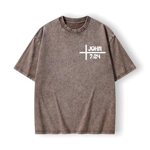Graphic Tees Summer Women Men Cotton Novelty Oversized Crew Verse in Bible Christian Washed T-Shirt2