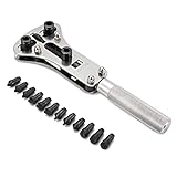 BABAN Stainless Steel Professional Watch Back Case Opener Adjustable 18 to 64mm Diameter Watch Case Wrench Opener Remover With 8 Bits