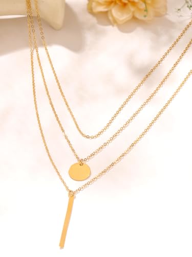 Image of Yellow Chimes Multi Layered Choker Necklace for Women | Fashion Gold Plated Chain Necklace | Multilayered Chain Necklace for Women | Western Necklace for Girls Birthday Anniversary Gift for Women Wife