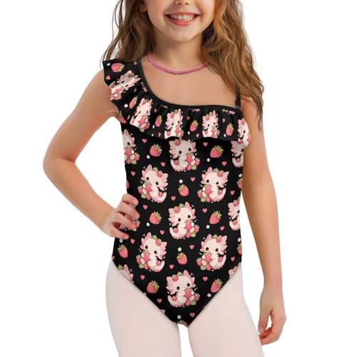 Image of Girls Swimsuit One Piece Ruffle Swimsuit Non-Slip Straps UPF 50+ for Girls Size 3-14 Years