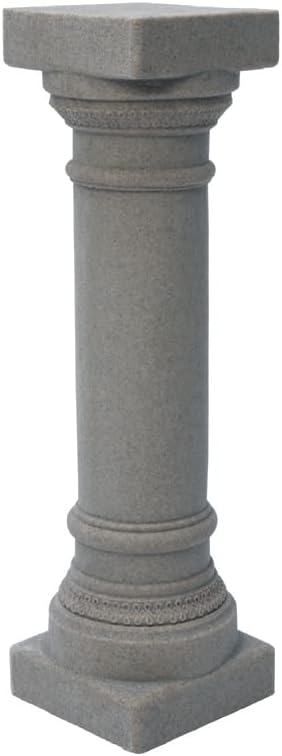 EMSCO Group Greek Column Statue – Natural Granite Appearance – Made of Resin – Lightweight – 32” Height
