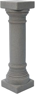 EMSCO Group Greek Column Statue – Natural Granite Appearance – Made of Resin – Lightweight – 28” Height