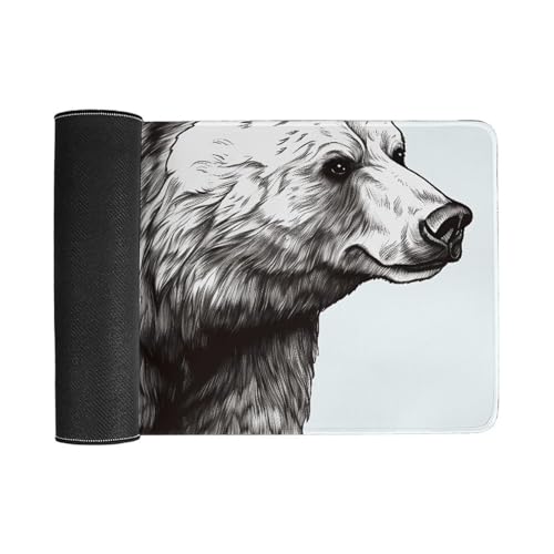 Tapis de souris de grande taille antidérapant imperméable ours - 3