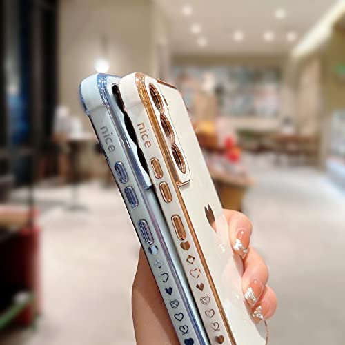 Coque Samsung S22 Plus de luxe avec placage brillant et motifs cœurs discrets - 3
