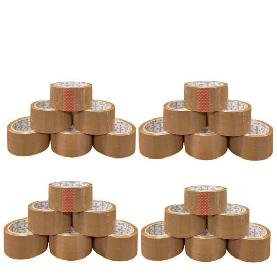BARGAIN FACTORY Heavy Duty Strong Packaging Tape, Great For Packing, Shipping & Moving, 24 Roll - Brown (48mm x 66m) For Industrial and House Hold Uses