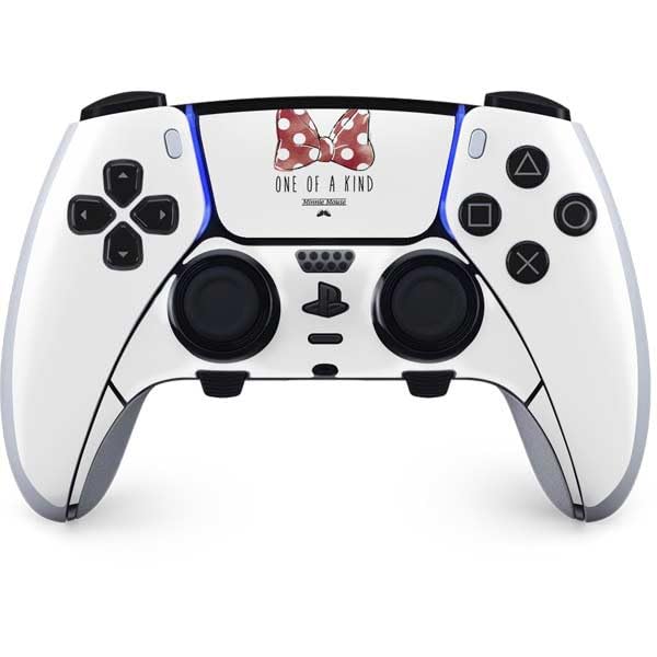 Skinit Decal Gaming Skin Compatible with PS5 DualSense Edge Pro Controller - Officially Licensed Disney Minnie Mouse One of A Kind Bow Design