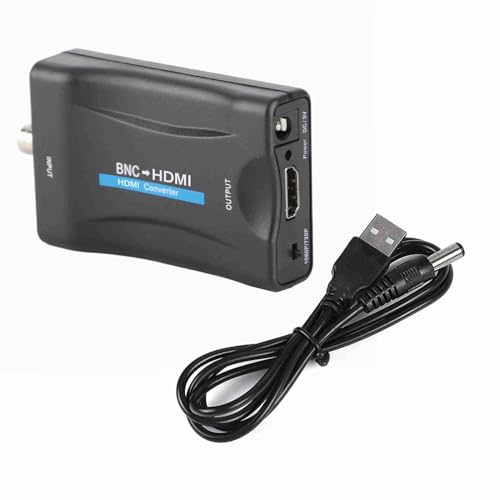 Yulatik BNC to HDMI Converter 480I (NTSC)/576I (PAL) to 720P/1080P Video Adapter Security Camera CCTV DVRs Surveillance CVR to HDTV (HDMI)