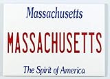 Massachusetts Kühlschrankmagnet, Nummernschild, Souvenir, 6,3 x 8,9 cm