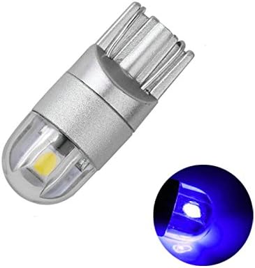10pcs DC 12V White Bule Red Yellow Pink Extremely Bright 2SMD 3030 T10 168 194 W5W Wedge base LED Car Interior Dome Map Door Courtesy License Plate Light bulb (Bule)