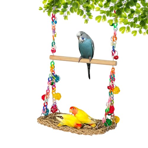 Parrot Swing Bird Hanging Amaca Parrocchetto Gabbia Decor Arrampicata Giocattolo Doppio Strato Swing Parrot Swing Giocattoli