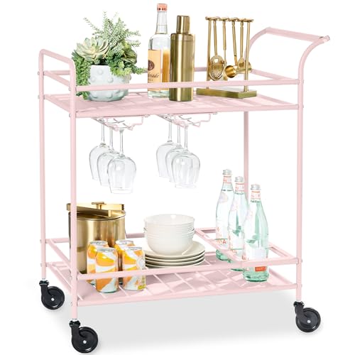 Best Choice Products Rolling Bar Cart, Mobile Home Bar Serving