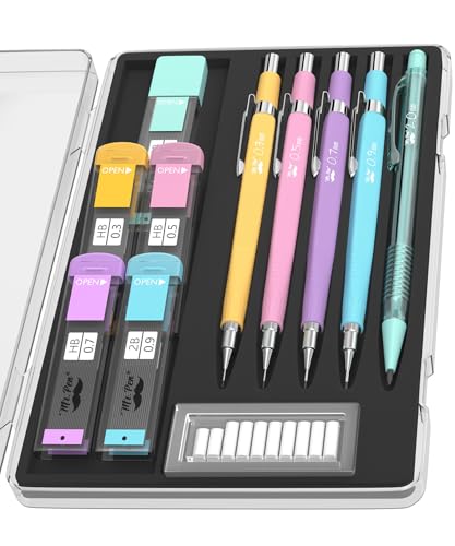 Image of Mr. Pen- Pastel Mechanical Pencil Set, 5 Mechanical Pencils (0.3, 0.5, 0.7