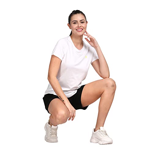Image of Lavos Women's Regular Fit T-Shirt with Half Sleeve Round Neck, Bamboo & Cotton Gym, Yoga and Sports Wear for Women