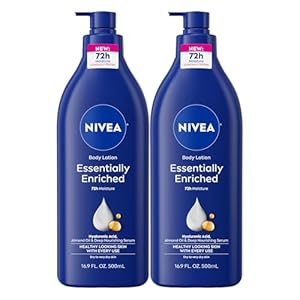 NIVEA Essentially Enriched Body Lotion for Dry Skin, Pack of 2, 16.9 Fl Oz Pump Bottles