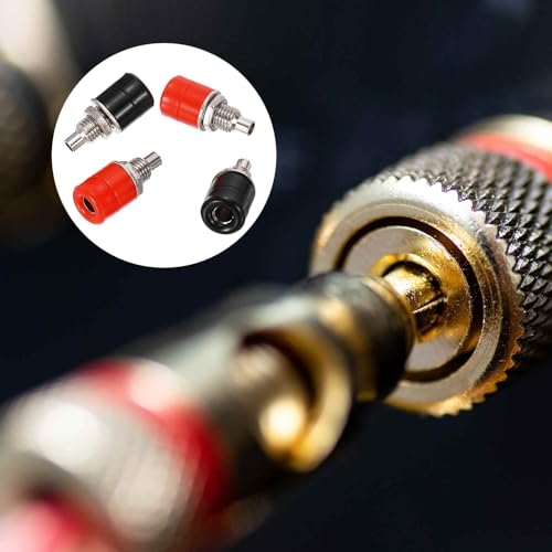 Pack 8 conectores Banana Jack para panel rojo y negro miniatura 4