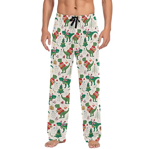 Ollabaky Men's Pajama Pants Dinosaur Christmas...
