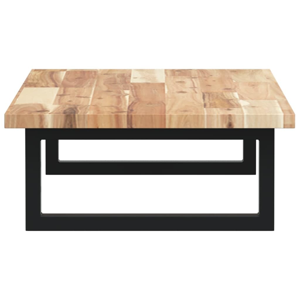 Estantería para lavabo montado en la pared, consola de lavabo de madera maciza de acacia y acero negro, elegante estante de pared para el baño, 80 x 40 cm, tapa para lavabo, soporta hasta 100