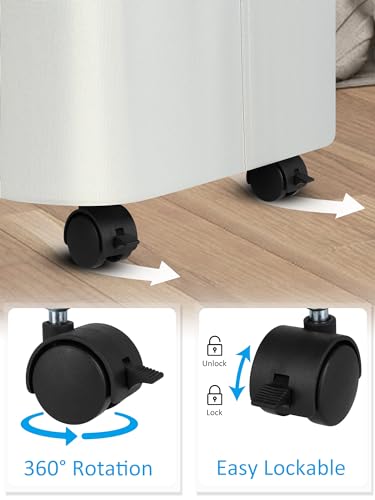 Image of efluky Laundry Basket with Wheels, Tall Rolling Laundry Hamper with Lid and Removable Bag, Aesthetic Dirty Clothes Hamper on Wheels for Laundry Room, Bedroom, Dorm and Bathroom, 100L Black