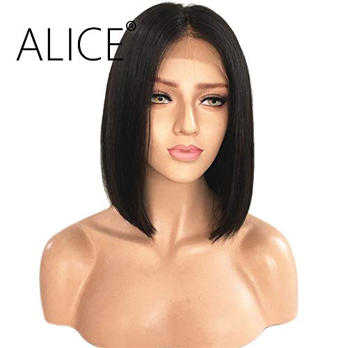 ALICE Blonde Wig Lace Front Wigs, 24" Long Natural Straight Fashion Golden Blonde Middle Part Synthetic Full Wig for Women (1B, 12inch)