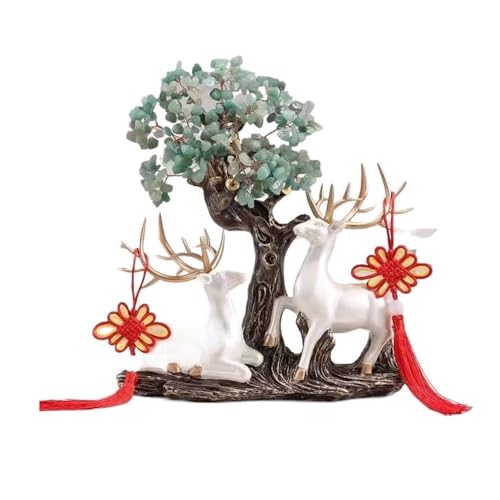 Árbol de Cristal Premium de la fortuna con adornos de ciervos