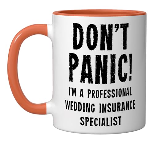 Wedding Insurance Specialist Ceramic Mug, Orange/White