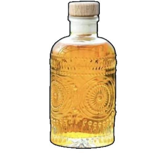 AKILERデカンタ ガラス デキャンタ ボトル カラフェ 蓋付き 木製 蓋 密封 ワイン ウィスキー ブランデー コーヒー おしゃれ (b)