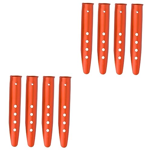 8 piezas Estacas para Tienda de Campaña de Aleación de Aluminio Naranja para Exterior Gama Profesional