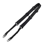 Depring 2 Points Rifle Sling Length Adjustable Traditional Gun Shoulder Strap with Metal Hook (Black