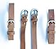QMYBROW Echtes Leder Riemen (4-Pack), Leder Cinch Riemen, Steigbügelriemen,Mehrzweck-Qualität Haken und Schleife Kabelbinder unten Riemen mit Metallschnalle einstellbare Länge (Bourbon Braun)