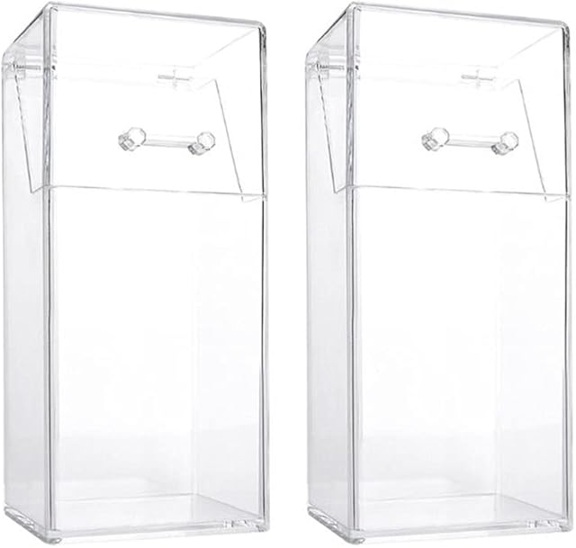 YARNOW Acrylic Pencil Holder Pencil Storage Box Transparent Desktop Storage Rack With Lid Cosmetic Brush Storage Rack 2Pcs