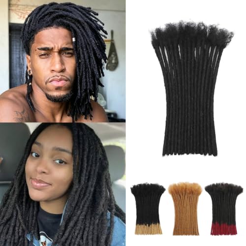 Loc Extensions 0.6cm Width 12 Inch 10 Strands Soft Locs Human Hair Locs(1B)
