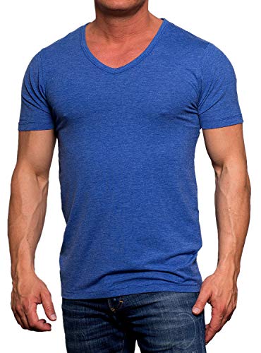 JACK & JONES Herren Basic V-Neck Tee S/S Noos T-Shirt (Surf The Web, XL)
