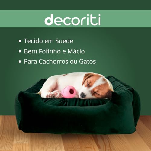 Cama Caminha Suede Enchimento Siliconado e Zíper Removível (Terracota,80x60)