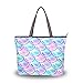 Produktbild Emoya Fashion Damen Handtasche Lila Magische Meerjungfrau-Waage Damen Handtasche Schultertasche L, Mehrfarbig - multi - Größe: Large