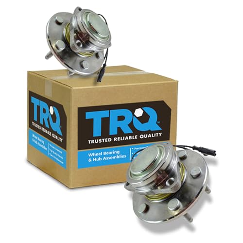 Image of TRQ Front Left and Right Wheel Bearing and Hub Assembly 2 Piece Set RWD Compatible with 2007-2013 Chevrolet Silverado /Sierra 1500 2WD 2007-2014 Tahoe /Yukon /Suburban 2WD