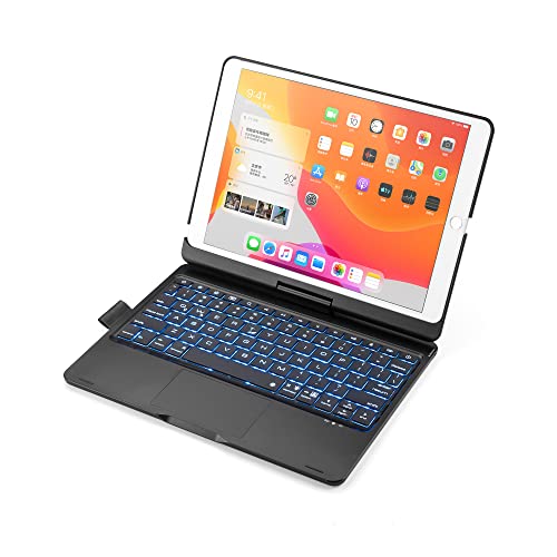 ProElite Rotatable Wireless Bluetooth TouchPad Keyboard flip case Cover for Apple iPad 10.2 inch 9th/8th/7th Generation, Built-in 7-Colors Backlit, Black ProElite Rotatable Wireless Bluetooth TouchPad Keyboard flip case Cover for Apple iPad 10.2 inch 9th/8th/7th Generation, Built-in 7-Colors Backlit, Black