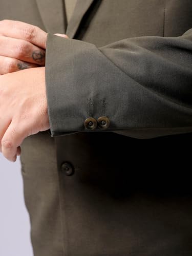 Image of Hardsoda by The Indian Garage Co Men Plus Size Comfort Fit Solid Single Breasted Knitted Blazer