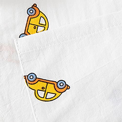 NLGToy Regatas para meninas meninos pequenos e grandes camisa de botão manga curta estampa de carro