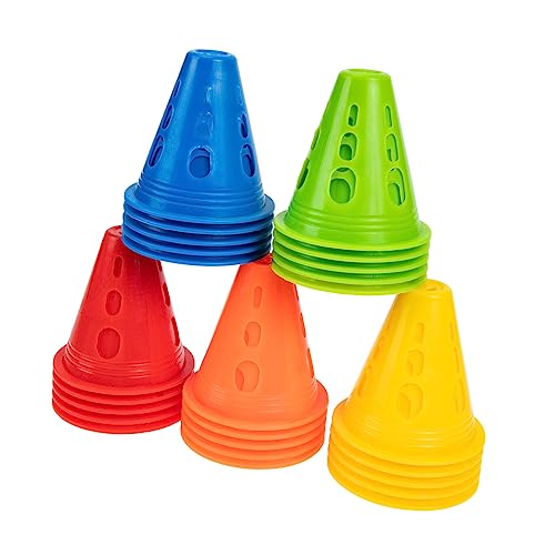 CONGARTENO 25 Piezas Conos de Entrenamiento para Patinaje Prueba de Viento Conos Pequeños de Colores Brillantes para Adultos de Patinaje y Deportes